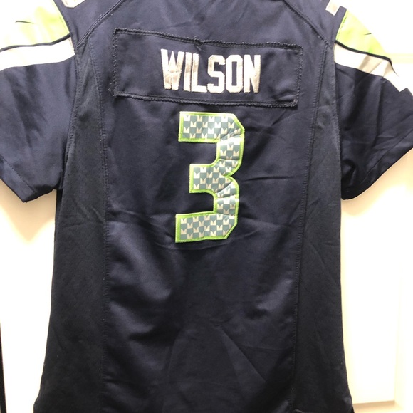 Nike On Field NFL Authentic Seattle Seahawks #3 Wilson Women's  Blue Jersey - Picture 3 of 15